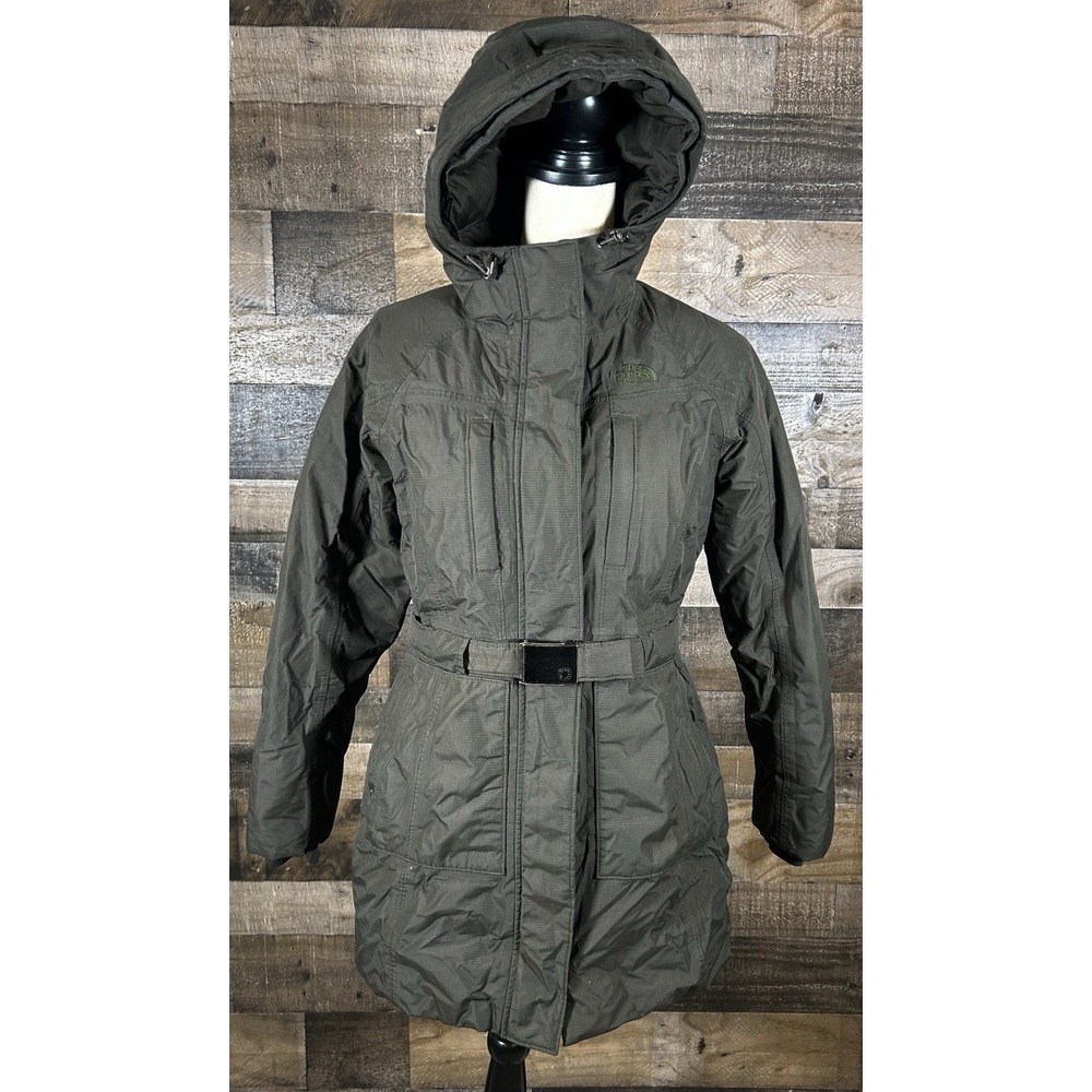 The North Face HyVent‎ Olive Green Belted Down Insulated Puffer Jacket Women's S